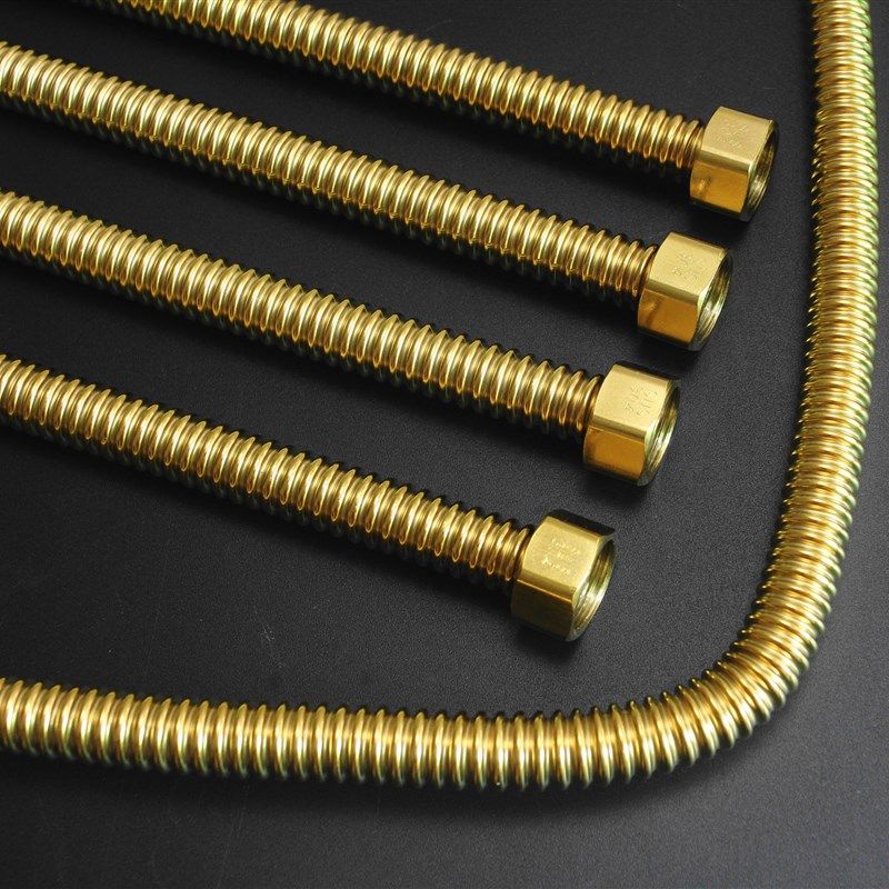 304不锈钢加厚进水管波纹管 金色 拉丝金高压热水器金属防爆,家装主材,进水软管,淘宝优惠券,粉丝福利购,淘宝优惠卷