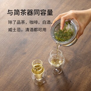朴郁简茶本同末离无铅高硼硅耐z热双层杯身闻香品名泡茶器便携茶