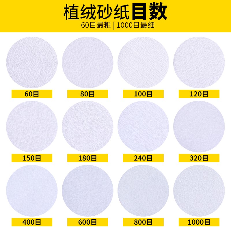 2寸植绒砂纸片3气动打磨机600圆形400#自粘式320圆盘砂皮240目80