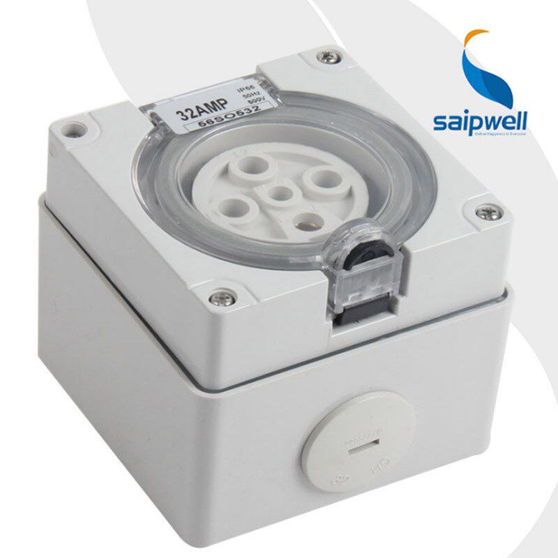 saipwell供应SP-56SO332防暴雨插座 户外IP66防水防尘工业插座
