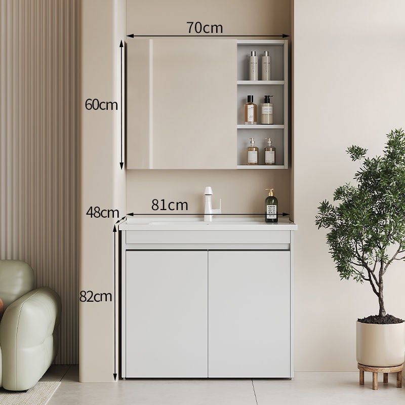 落地式洗手洗脸搓衣盆阳台浴室柜组合太空铝加厚蜂窝洗漱台池现货