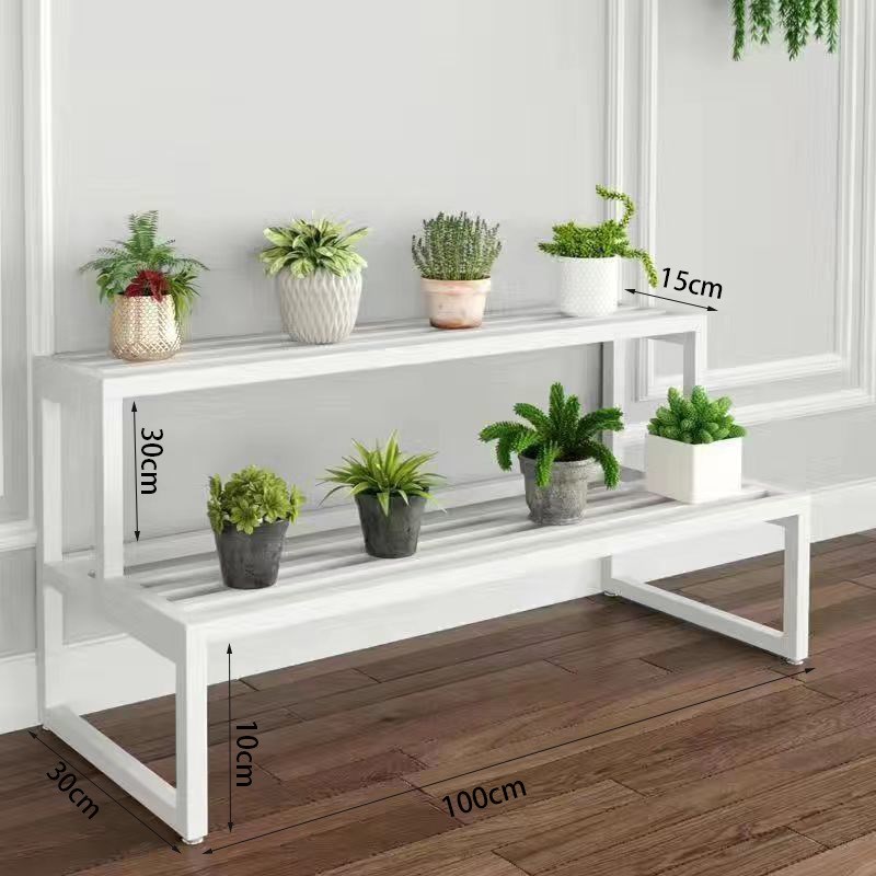 全钢花架置物架阳台落地式客厅新款阶梯架带轮户外庭院多肉花架子