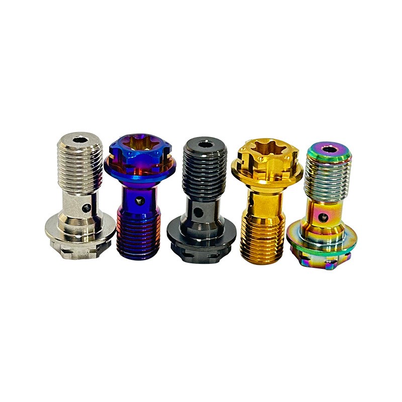 Bcd.TiM10-单孔油管螺丝摩托车汽车刹车盘单孔法兰花式钛合金螺丝