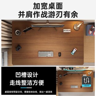 电脑桌家用学k生学习桌简易双层置物书架一体书桌工作办公桌 台式