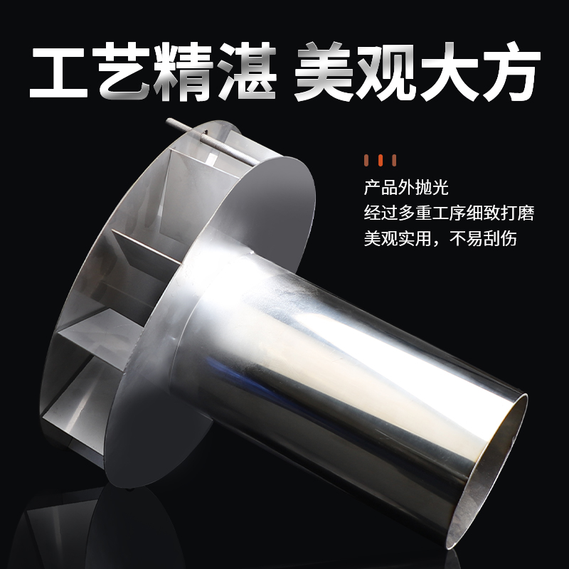 304不锈钢雨水斗87型重力直排落斗平板式漏斗下水U管口侧排接水斗