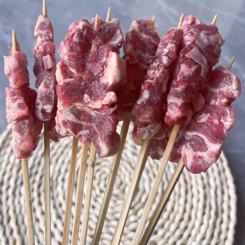 新品烧烤原切牛肋条串原味牛肉串雪花带筋串串商用烤串炸串