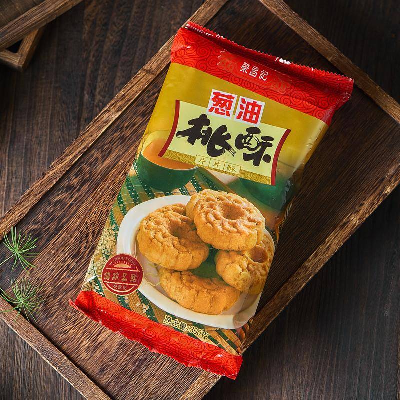 新品荣昌记宁波特产葱油桃酥300g甜咸味葱油桃酥零食小吃点心糕点