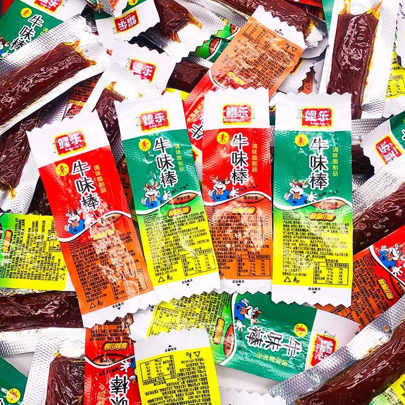 鲲乐牛味棒辣条小包装8090后儿时怀旧素肉零食香辣棒校园宿舍小吃