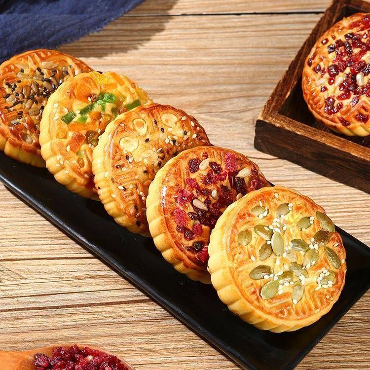 新品坚果伍仁月饼传统老式中秋节送礼果仁月饼南瓜子蜜饯糕点团购