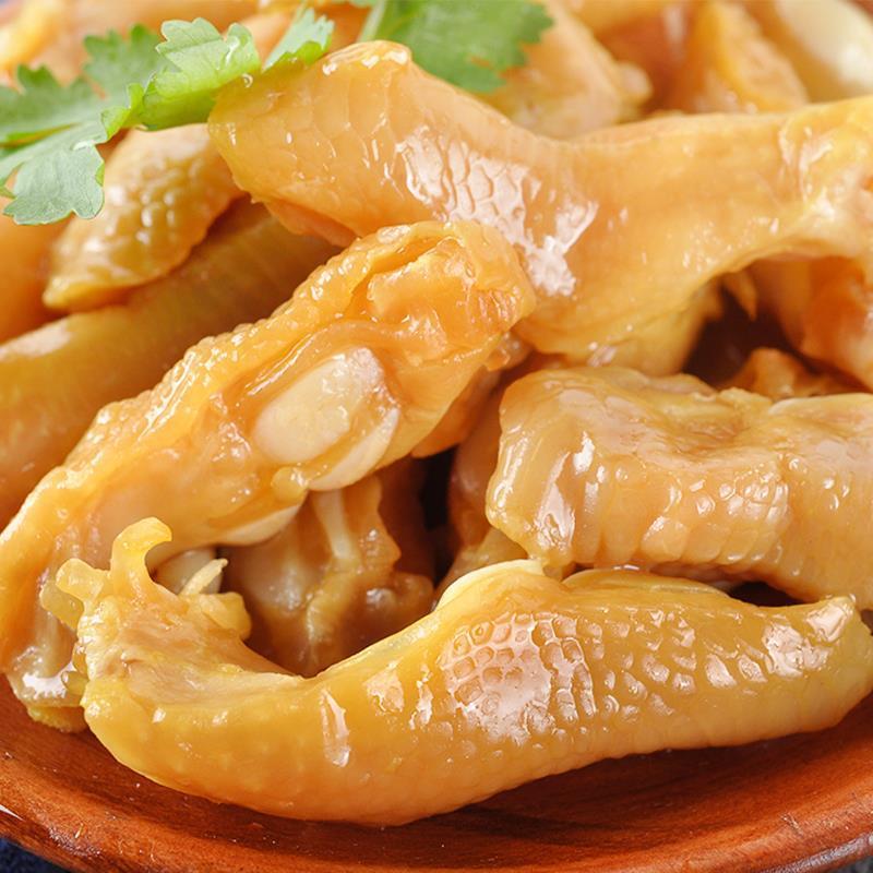 趣享派盐焗鸡脚筋即食打卡鸡划无骨熟食梅州盐局鸡皮下饭香辣零食