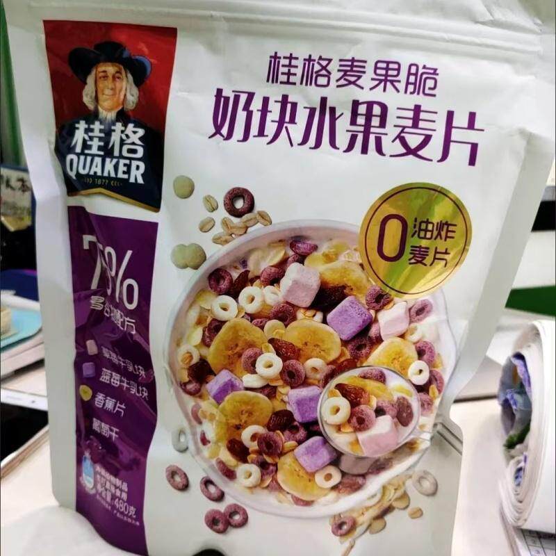 桂格奶块水果麦片480g营养