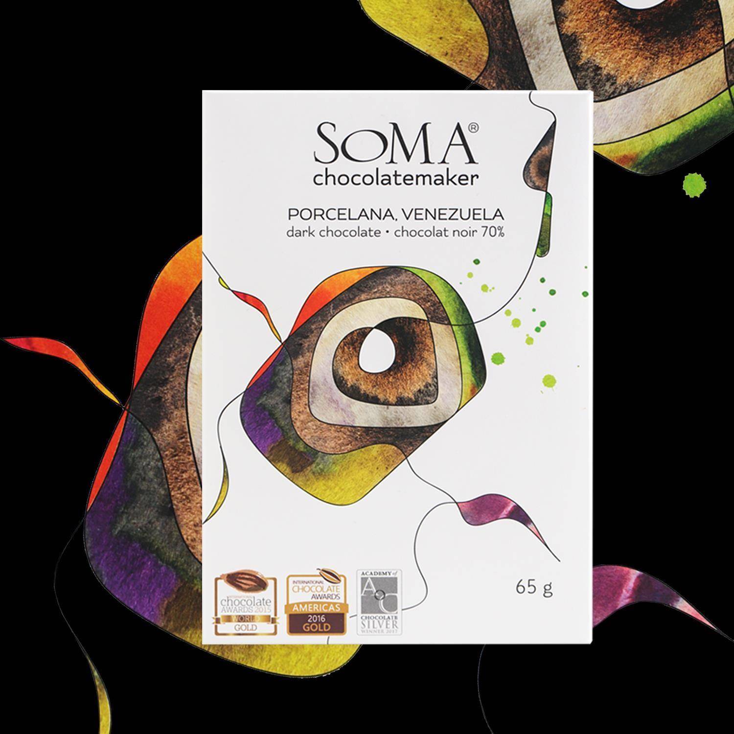 加拿大Soma 黑牛奶巧克力单源产地无蔗糖礼物Ica金奖限定