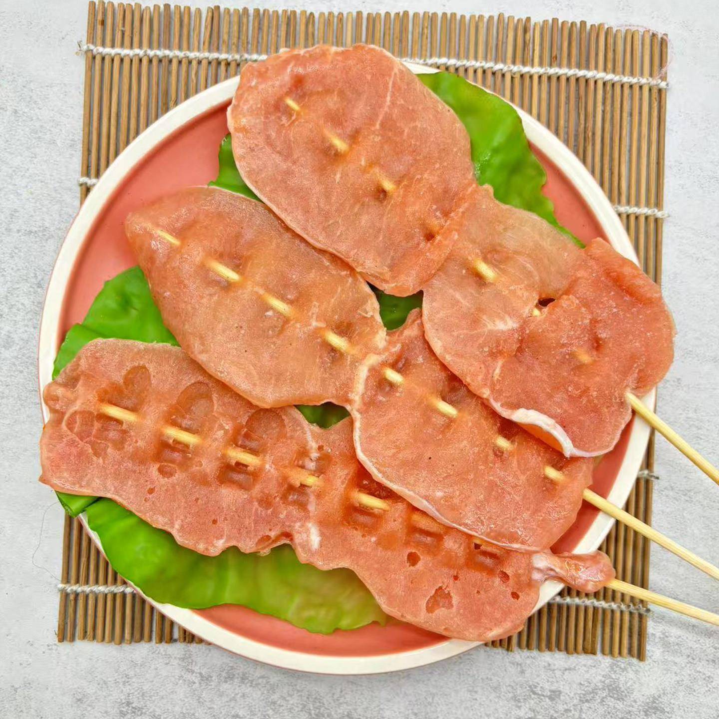 新品猪里脊肉串商用半成品大串手抓饼配菜麻辣烫烧烤食材鸡柳肉片
