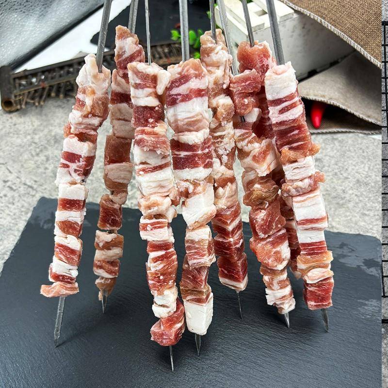 新品钢签木柄纯羊排肉串商用半成品原切羊肉串烧烤食材新鲜羊肋排