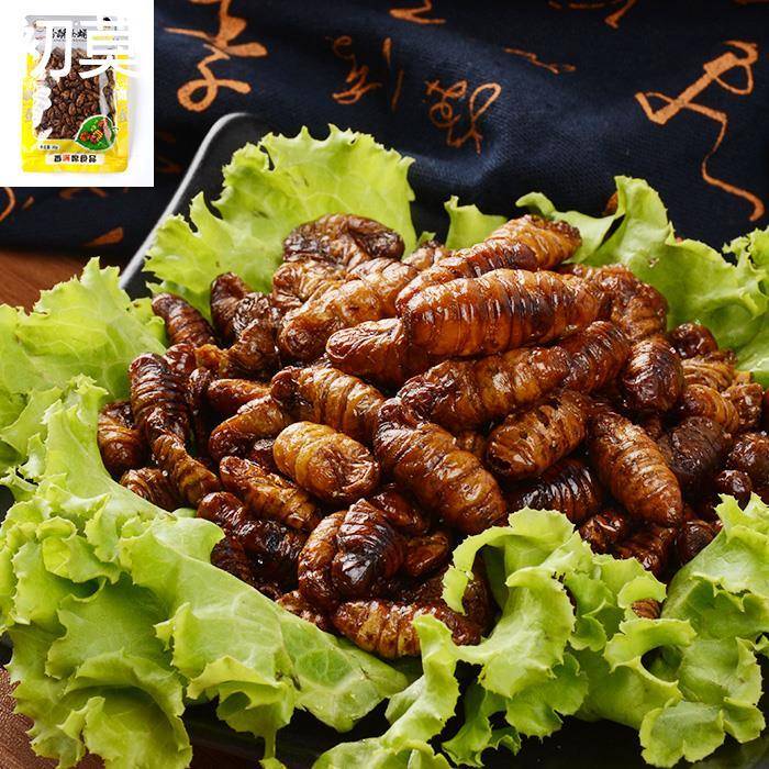 山东淄博周村特产香满席即食熟五香香辣香酥泡椒蚕蛹4味4袋