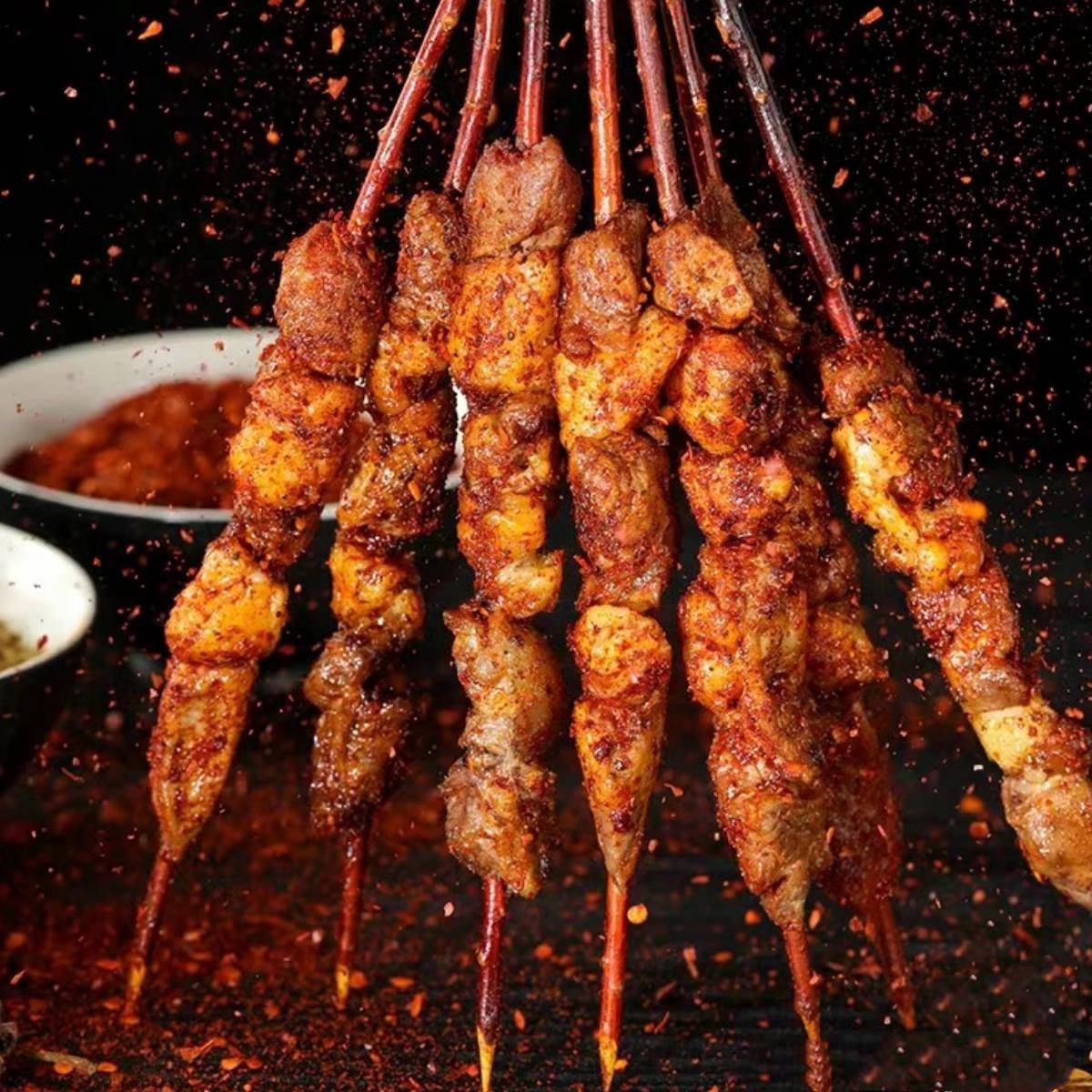 新品烧烤红柳羊肉串10支大串羊肉烤串新鲜冷冻烧烤串炸串户外BBQ