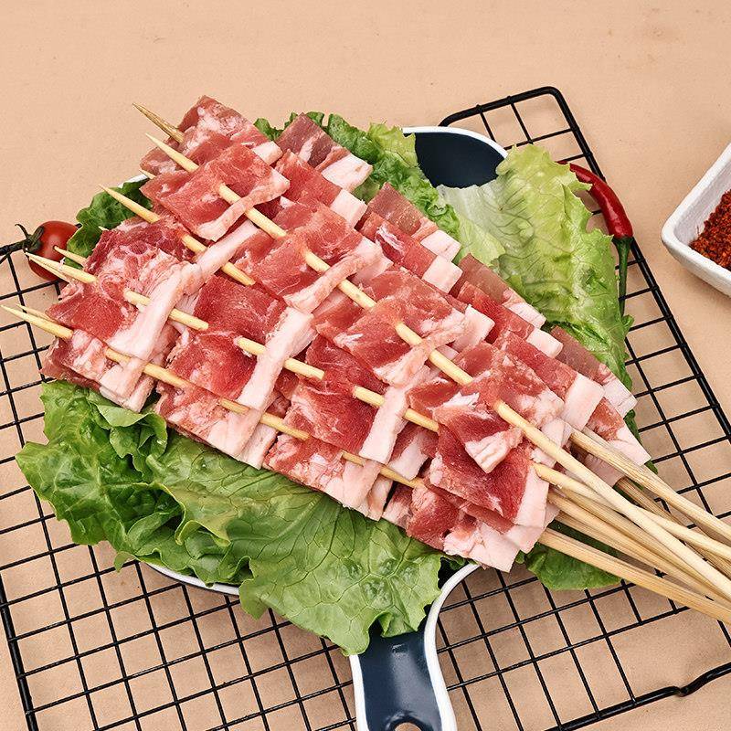 新品五花肉串烧烤油炸冷冻半成品铁板20串烤串原味猪肉串空气炸锅