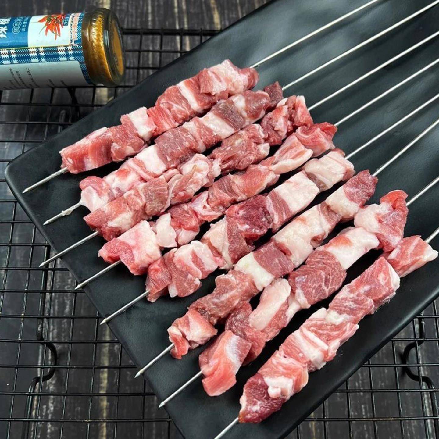 新品铁签原味羊排串商用冷冻半成品烧烤油炸食材羊肉串羔羊烤肉串