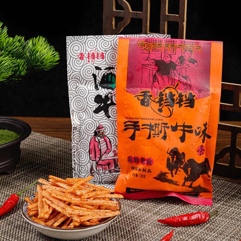 香铛铛酒鬼牛味手撕牛肉味辣条怀旧麻辣味素食儿时5角包零食小吃