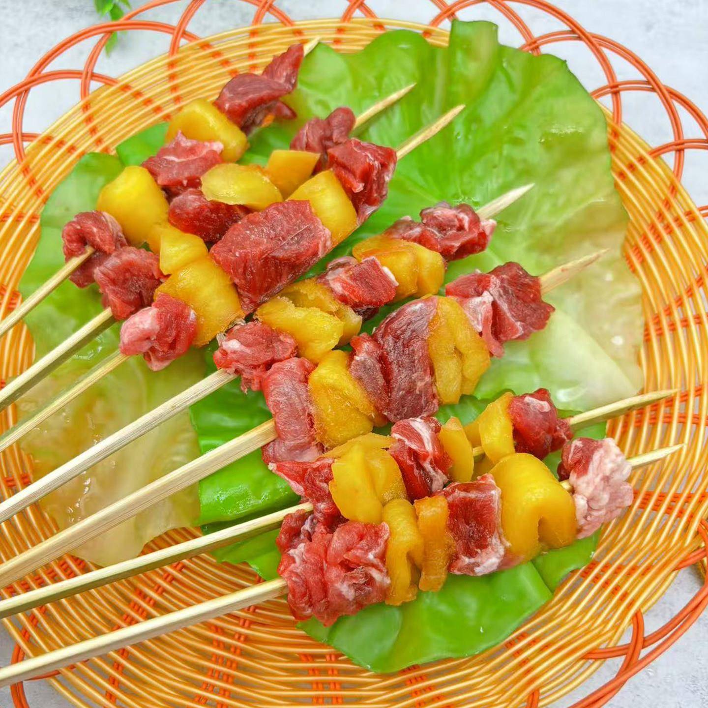 新品新鲜菠萝牛肋条串商用冷冻半成品烧烤食材内蒙古牛肉串烤肉串