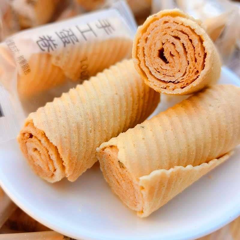 手工鸡蛋卷老式传统小吃酥脆饼干 干办公室网红休闲 怀旧零食商用