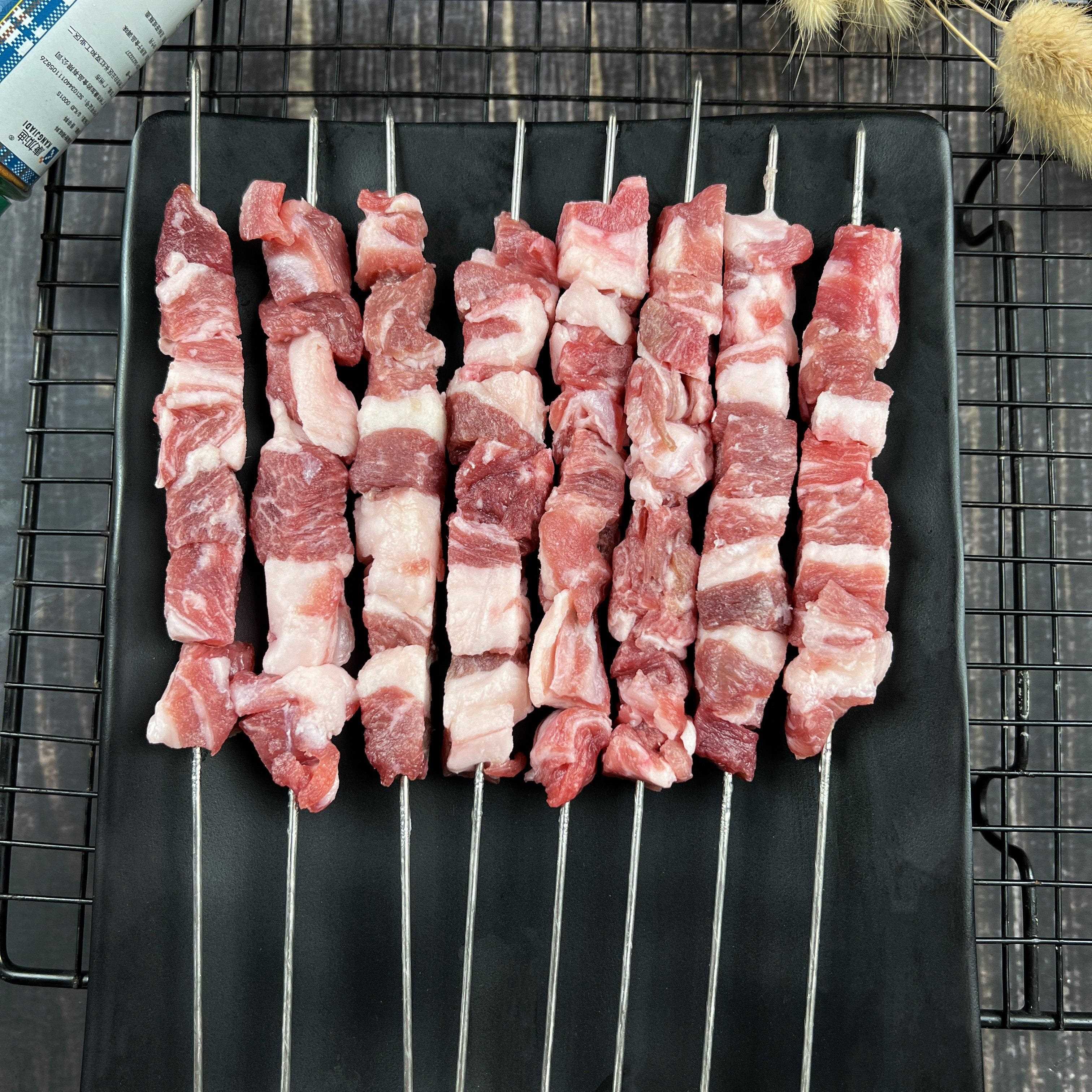 新品钢签羊排肉串羊肉串新鲜烧烤食材商用冷冻纯羊肉羊肋排串半成