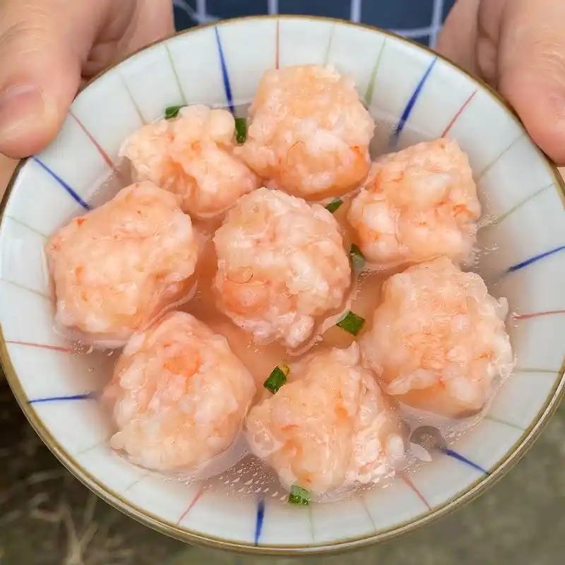 新品安井虾滑商用新鲜火锅店丸子青虾球冷冻虾肉手打三角袋虾仁15