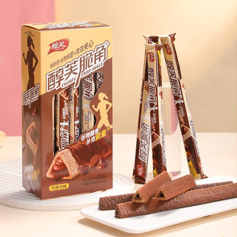 醇芙脆角22g长条巧克力能量棒金字塔三角酥威化夹心(代可可脂)