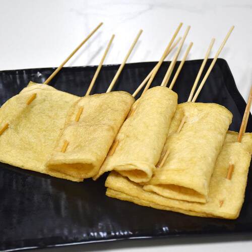 新品金灿灿豆皮串20串*10包/箱广东特产烧烤串串特色食材豆腐片美