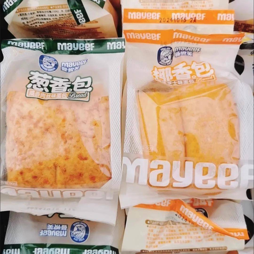 曼悦芙葱香包90gX10袋椰香包咸香肉丝芝士味办公室零食代早餐蛋糕