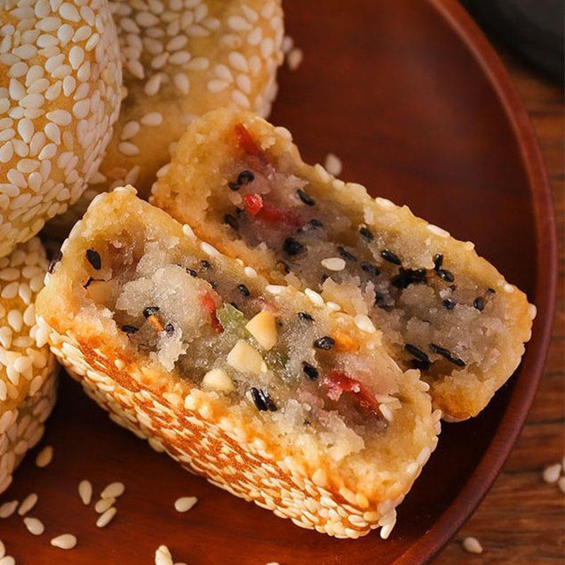 芝麻饼老式安徽特产旗舰店传统手工糕点小吃零食休闲 豆沙五仁整