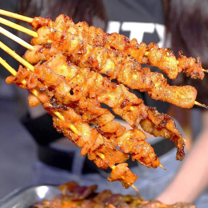 新品奥尔良鸡皮串商用冷冻半成品日式烧鸟串鸡肉串烧烤油炸食材