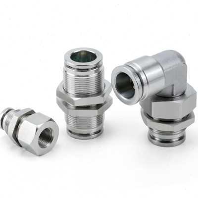 304不锈钢气动气管快速插接头PM6隔板PLM8温压耐腐蚀PMF10-02