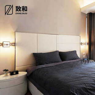 酒店床头软包背景墙护墙板自粘靠背卧H室墙面宾馆无背景板定制软