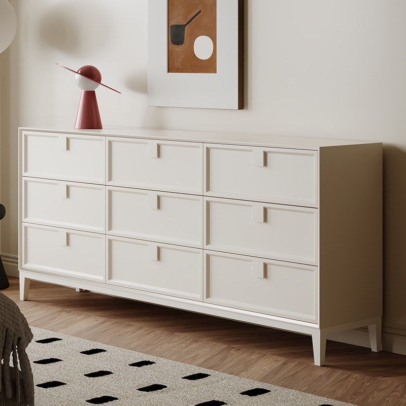 主卧室斗柜实木法式复古奶油风床尾玄关靠墙储物柜五六七八九斗柜