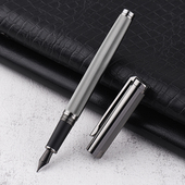 品质金属钢笔男士 硬笔书法顺滑不刮纸练字笔EF0.4铱金钛黑笔墨水