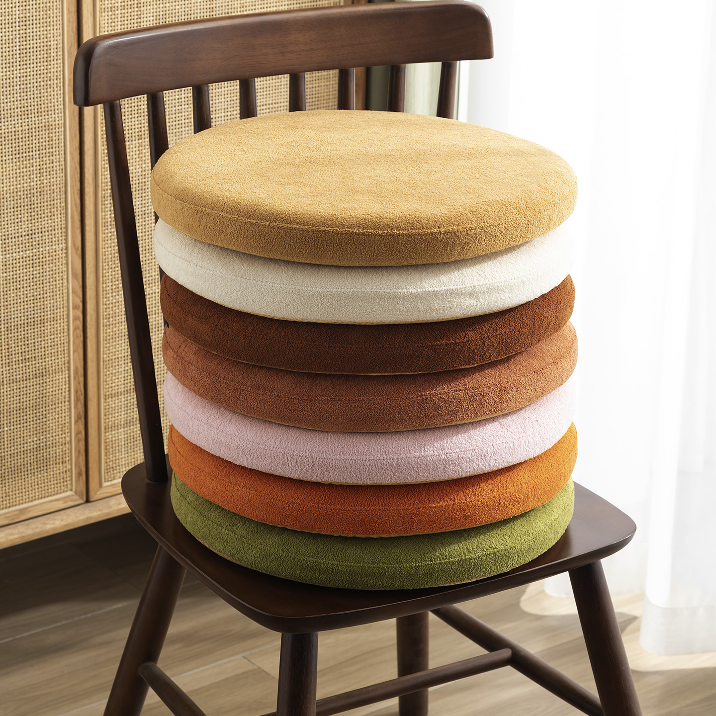 圆形坐垫地上看书卡座飘窗垫换鞋凳餐椅座垫记忆棉防滑防屁股痛垫