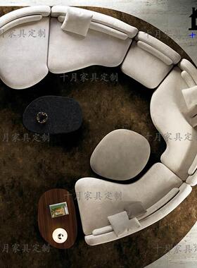 2025米兰展Minotti新款贝塞尔沙发别墅大平层设计师模块组合沙发