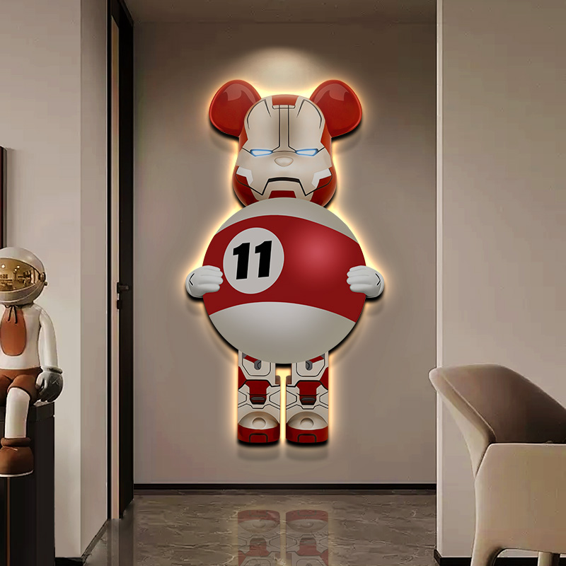 简约轻奢台球厅装饰画潮流考斯桌球馆背景墙壁灯时尚黑八玄关挂画