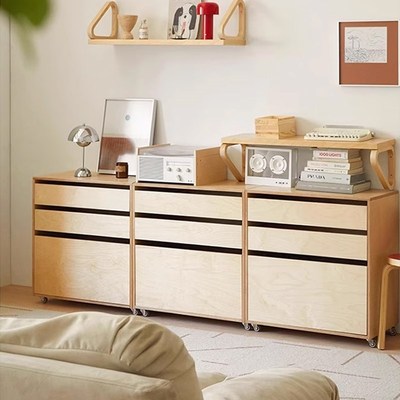 中古实木桦木海洋板斗柜家用小户型抽屉餐边柜卧室床头柜收纳储物