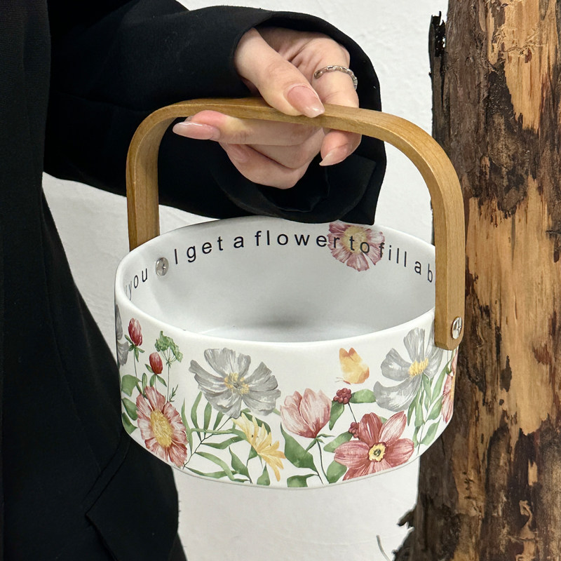 高级感轻奢陶瓷水果盘客厅家用下午茶点心盘乔迁之喜结婚伴手礼盒