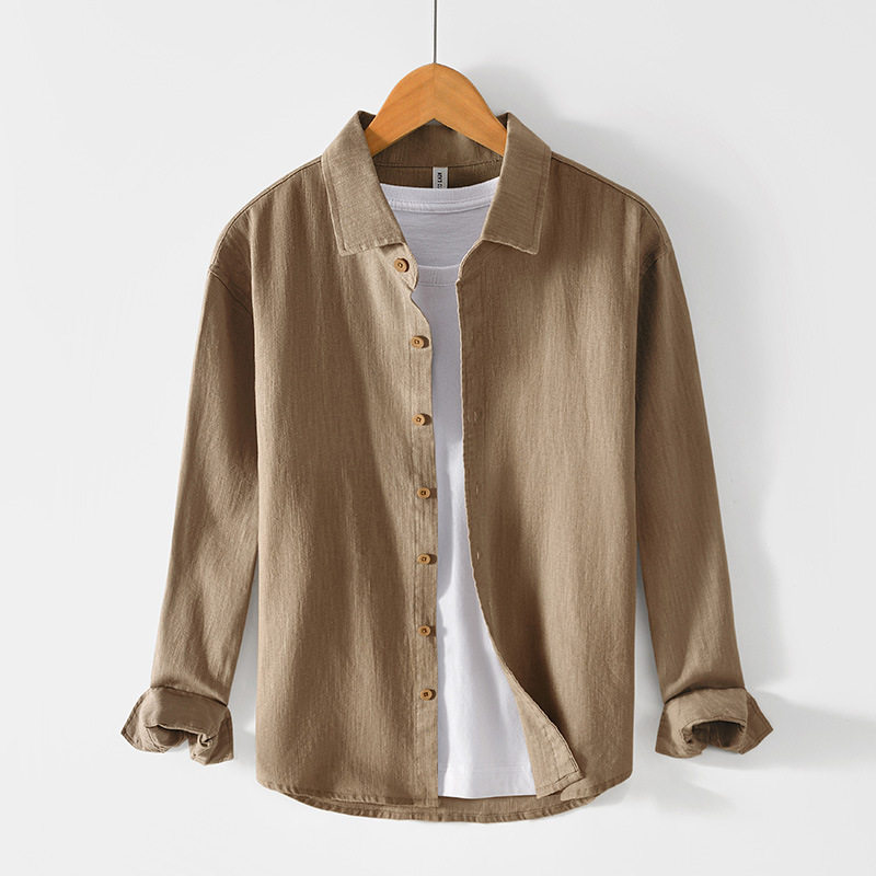 2026上新秋季黑色春秋厚款常规男春季耐磨衬衫纯色长袖薄款