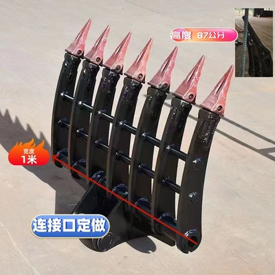 60挖机翻地耙子 75挖机多齿耙子加厚松土器挖掘机搂草挖山药材叉