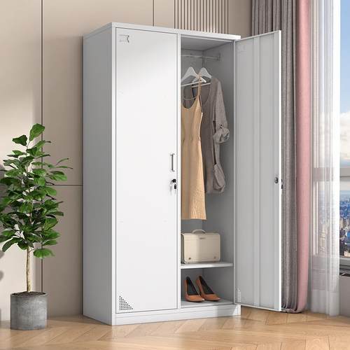 二门不锈钢更衣柜员工储物柜办公室衣柜浴室鞋柜工厂车间用铁皮柜