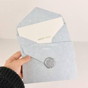 baby蓝小羊皮信封高级信纸套装火漆浪漫表白复古请柬贺卡情书手写