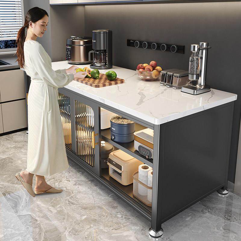 厨房柜子落地橱柜岩板餐边柜操作台杂物多功能收纳柜碗柜储物柜子