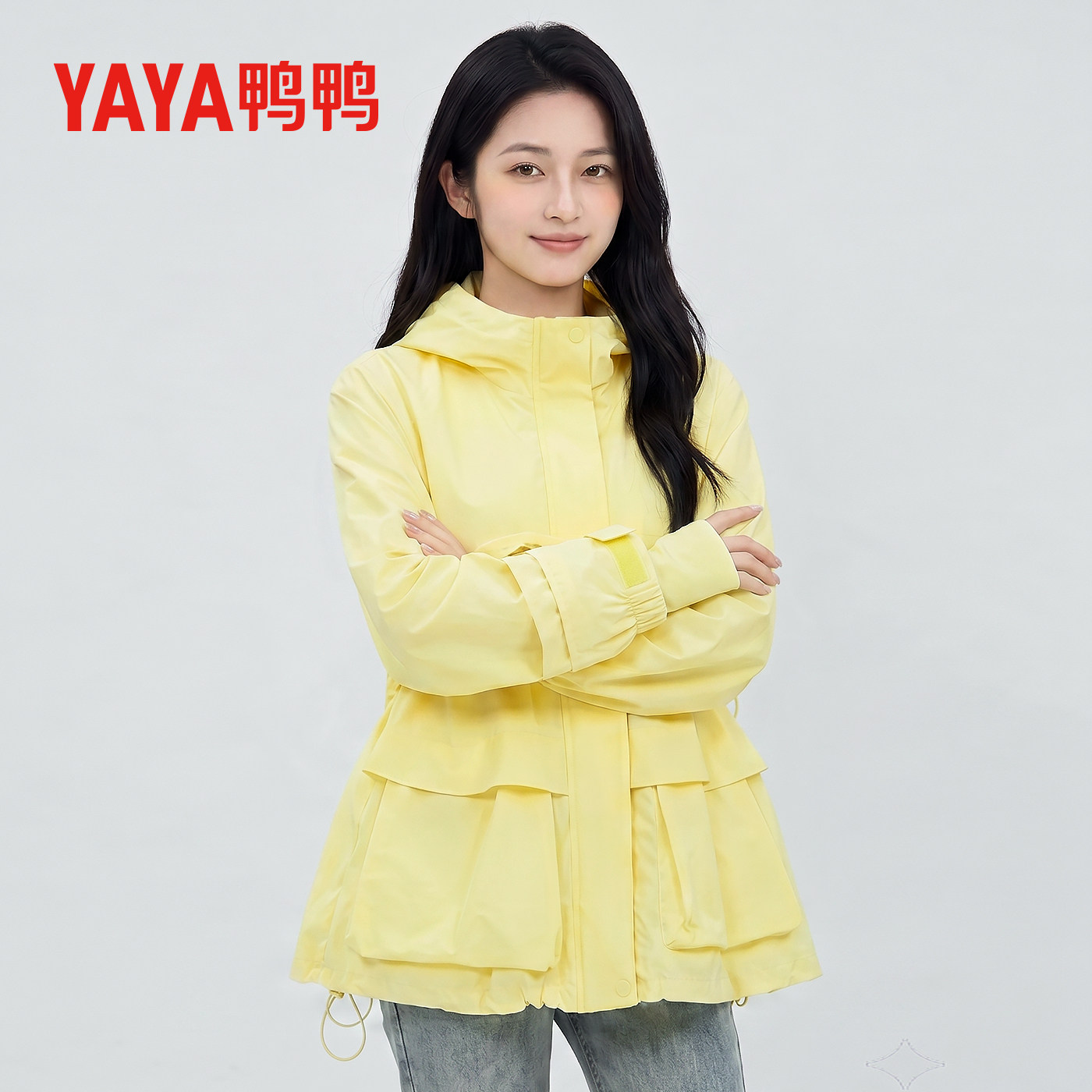 鸭鸭风衣外套女秋季收腰显瘦上衣