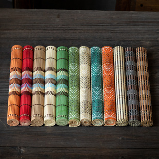 竹席茶垫 茶具垫 防烫功夫茶垫杯垫托 竹编沥水桌垫餐垫隔热北欧