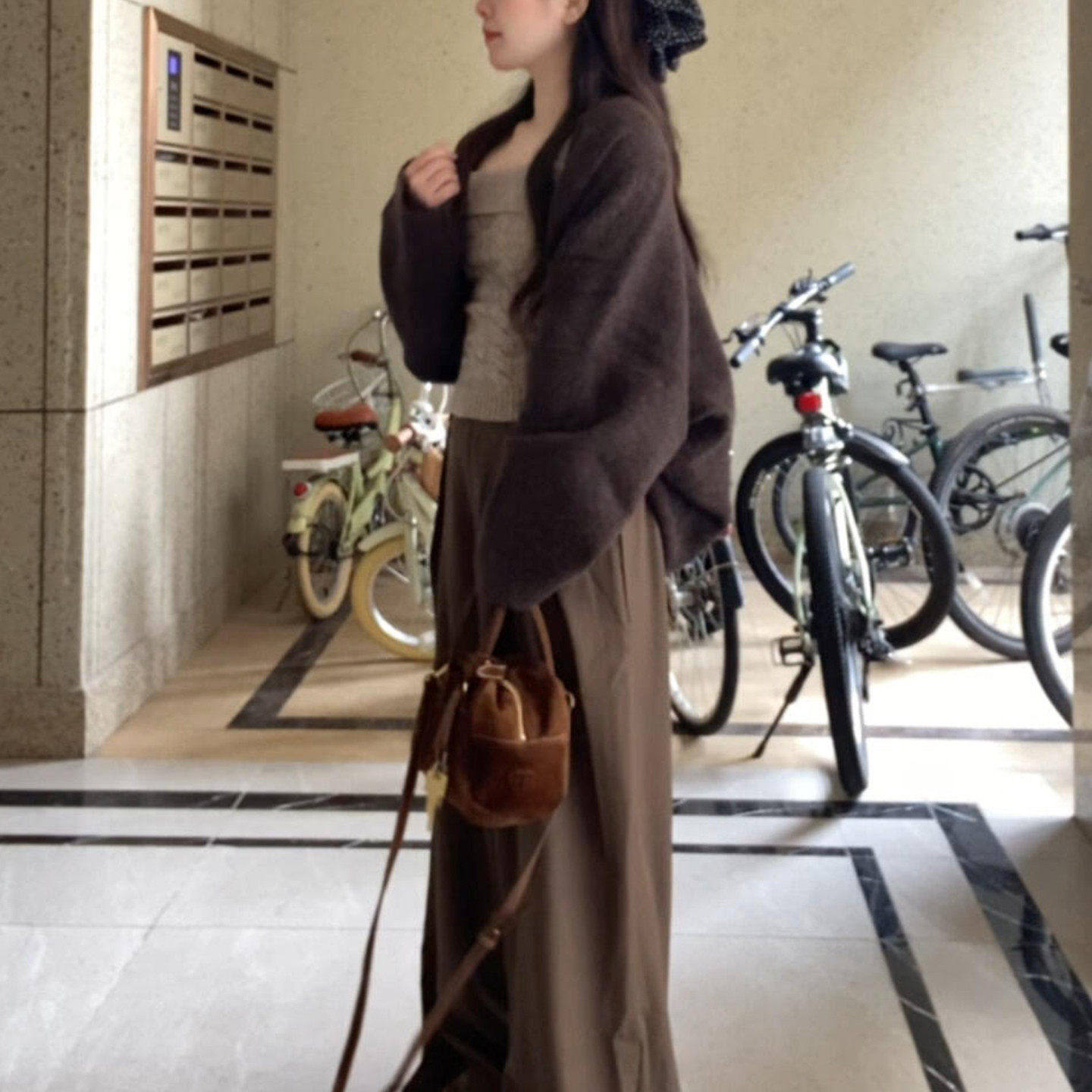 韩系慵懒风吊带背心针织套装女2026春季新款蝙蝠袖毛衣开衫两件套