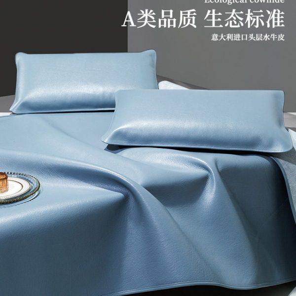 蓝牧牛皮凉席头层水牛皮纯真皮席子皮凉席床垫高端软席三件套加厚,床上用品,牛皮席,淘宝优惠券,粉丝福利购,淘宝优惠卷